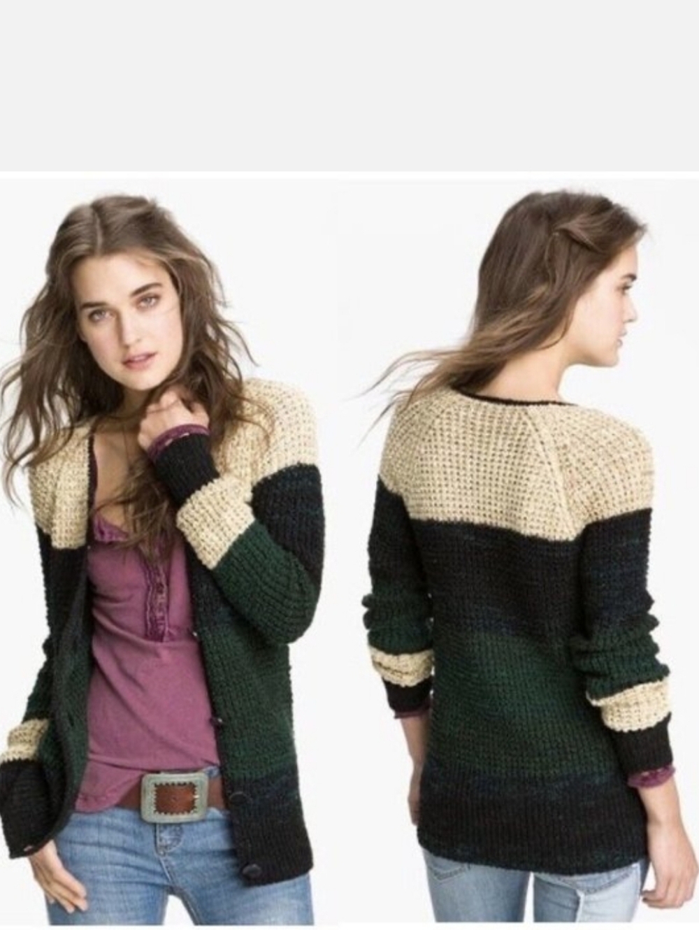 Free People Lake Tahoe Colorblock Cardigan